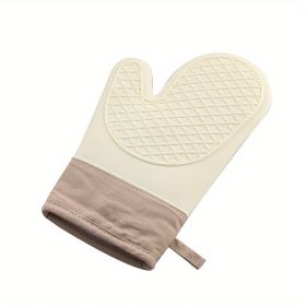 1pc Anti-scalding Gloves Heat Insulation Thickened Silicone Kitchen Oven Special Baking High Temperature Resistant Non-slip Heat-proof Microwave