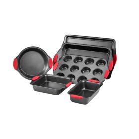 Nonstick Bakeware Set with Handle (Color: Black, Type: 6-Piece)